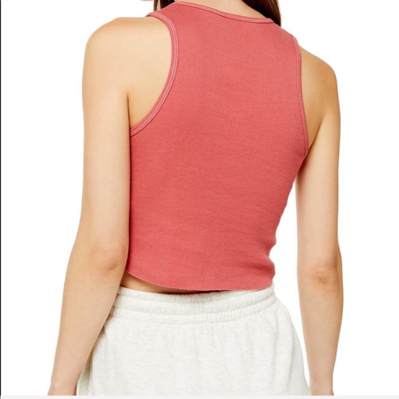 TOPSHOP | Pink Ribbed Halter Crop Top NWT - Picture 2 of 7